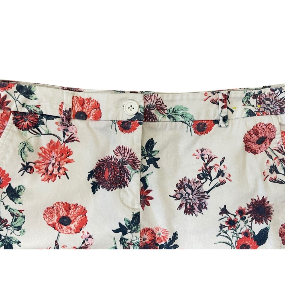 Juniper + Lime‎ Women White Red Floral Cuffed Chino Stretch Shorts Size 4 - Picture 12 of 13